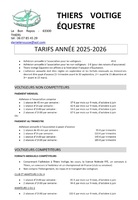 Tarifs pour l'année 2025